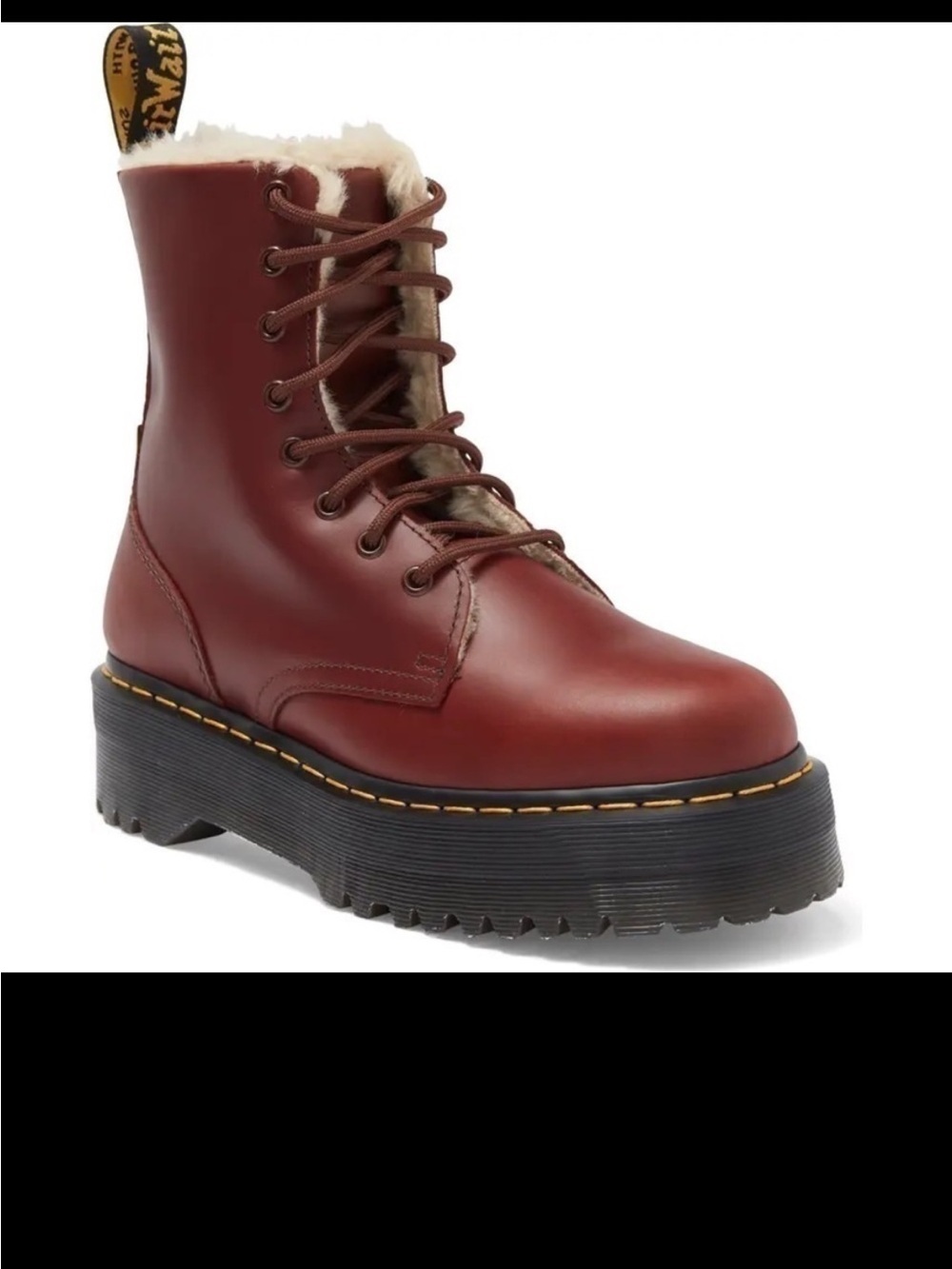 New Size 10 Dr. Martens Jadon Abruzzo Faux Fur-lined Lug-sole Combat Boot